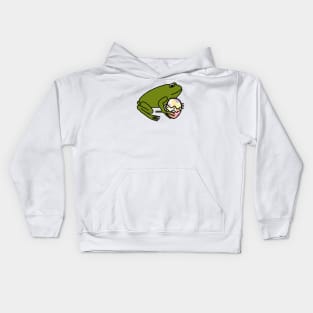 Green Frog Holding Easter Egg Kids Hoodie